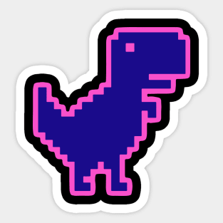 Pixel Dinosaur, No Internet Connection Sticker